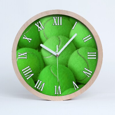 Horloge ronde en bois Balles de tennis