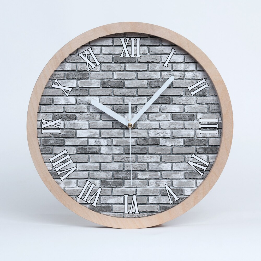 Horloge murale en bois Mur de briques