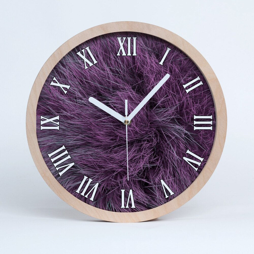 Horloge en bois à décorer Fourrure rose