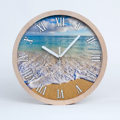 Horloge bois Plage hawaïenne