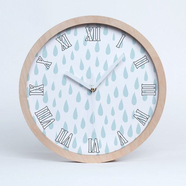 Horloge murale bois Gouttelettes