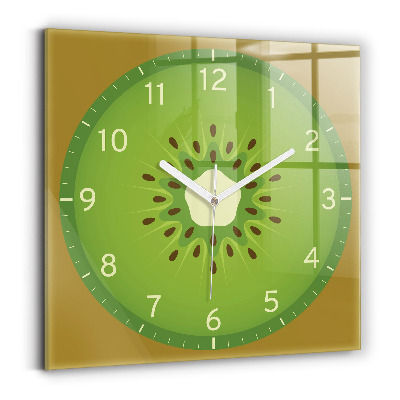 Horloge carrée en verre Kiwi