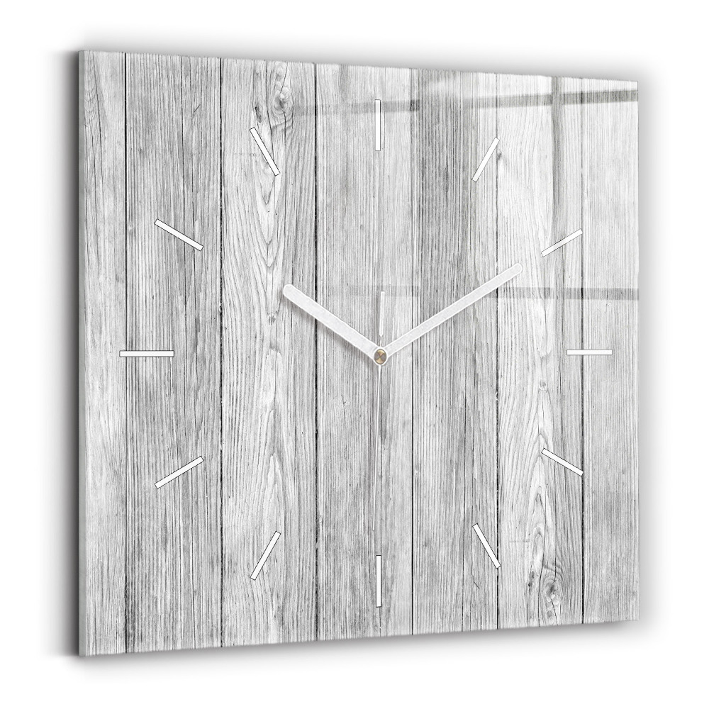 Pendule carrée en verre Panneaux en bois