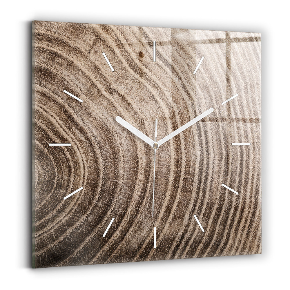 Horloge murale carrée Tronc d'arbre