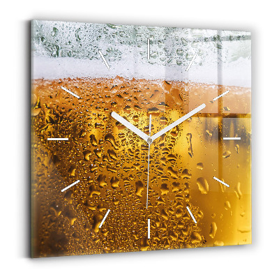 Horloge carrée en verre Chope de bière