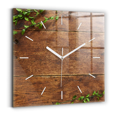Horloge murale carrée Bois rustique