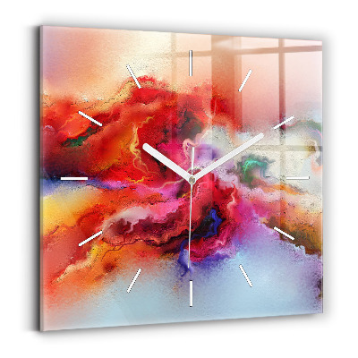 Horloge carrée en verre Peinture renversée