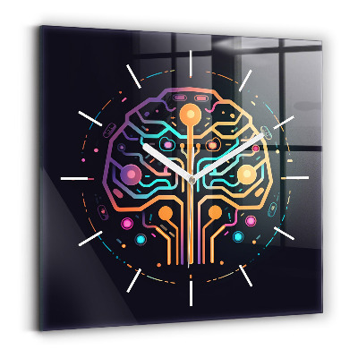 Horloge murale carrée Abstraction colorée