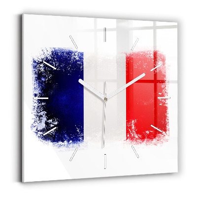 Horloge murale carrée Drapeau de la France