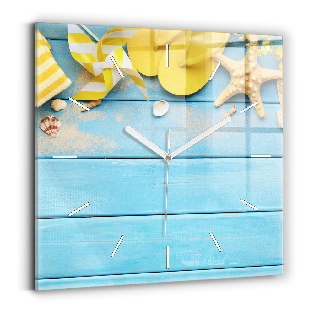 Pendule carrée en verre Accessoires de plage et planches