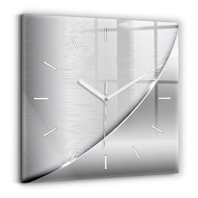 Horloge carrée en verre Motif argenté