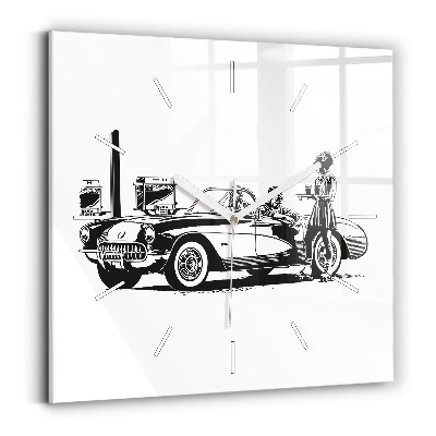 Horloge murale carrée Illustration rétro