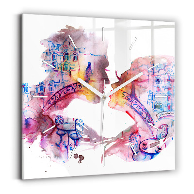 Horloge murale carrée Deux corps, une âme