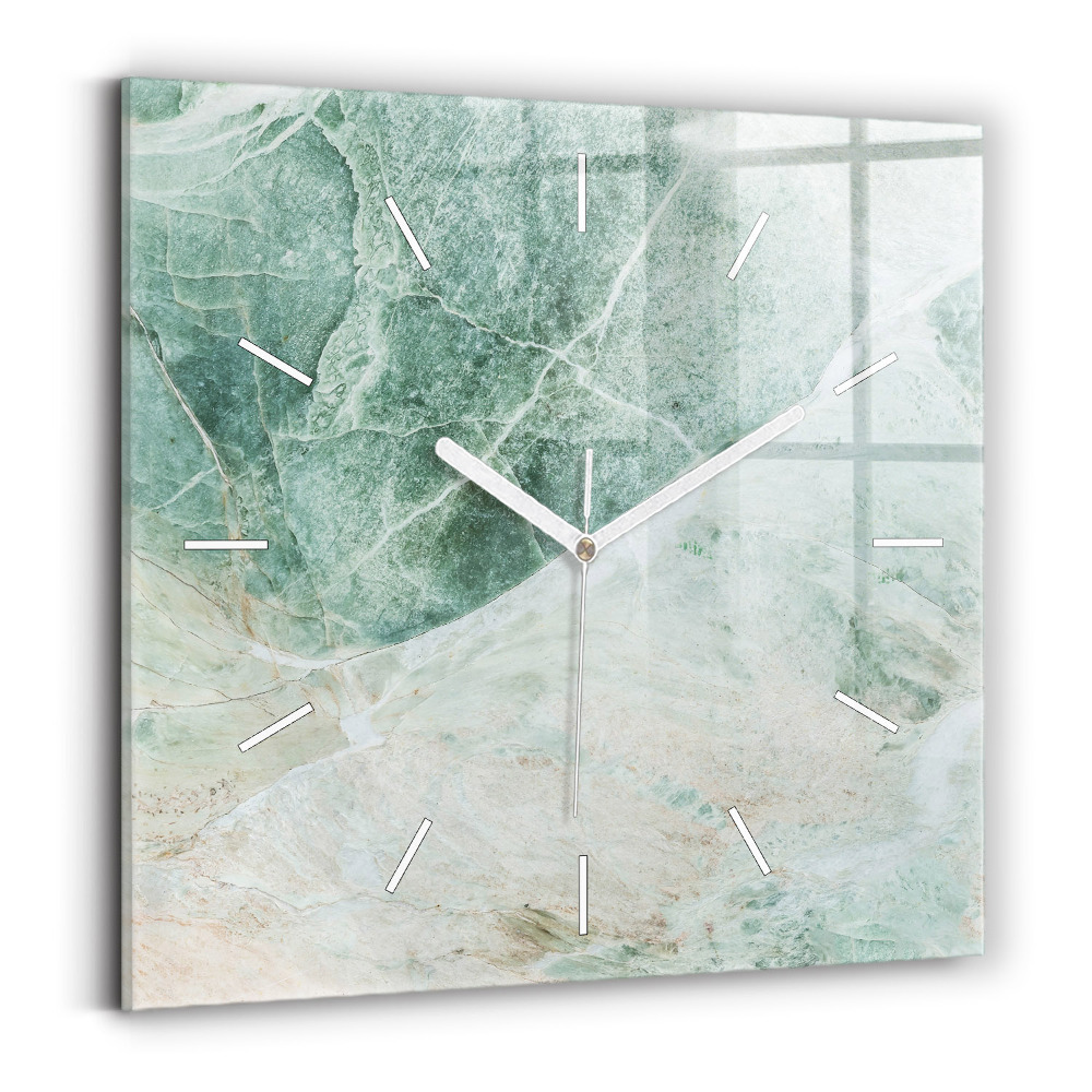 Horloge carrée en verre Texture de pierre marbrée