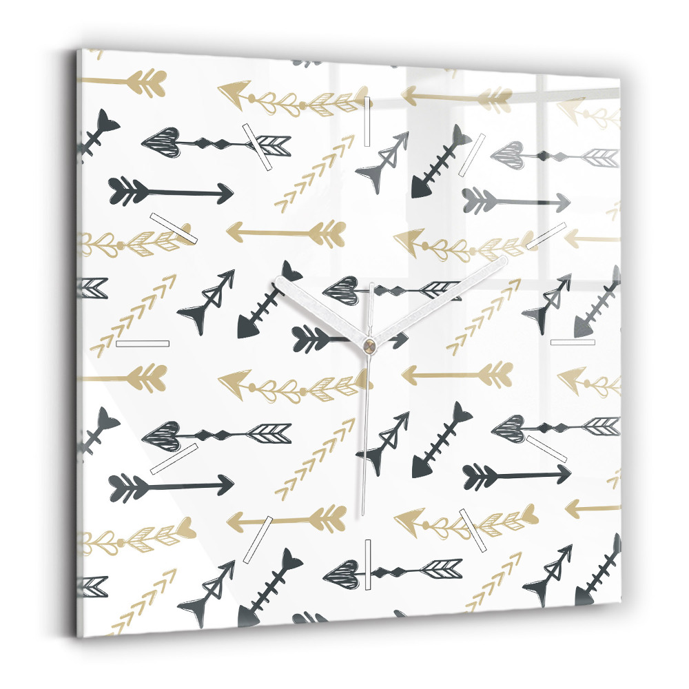 Horloge carrée en verre Motif géométrique de hipster