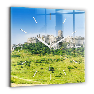 Pendule carrée en verre Château de Spiš en Slovaquie