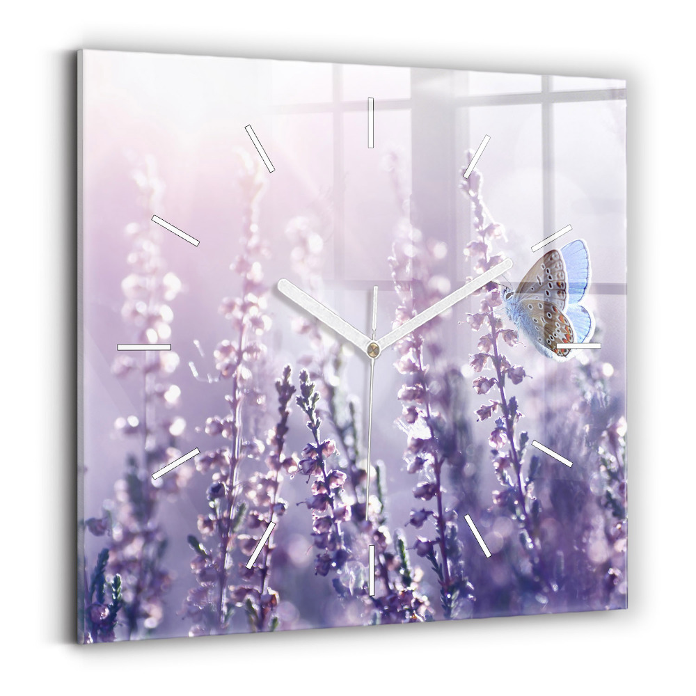 Pendule carrée en verre Abstraction
