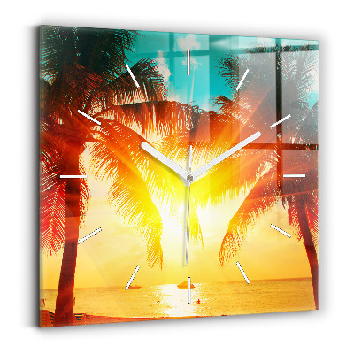 Horloge murale carrée Vacances Repos Été