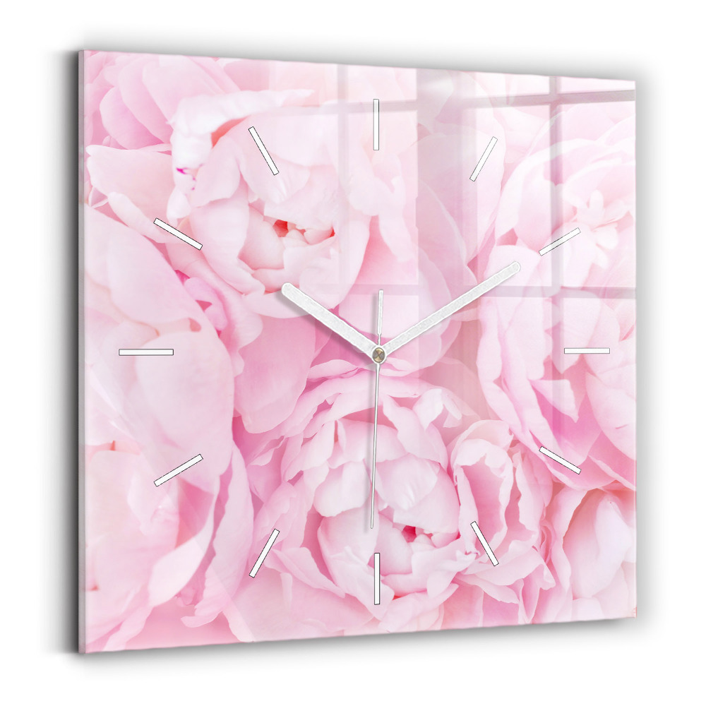 Horloge carrée en verre Fleurs en fleurs