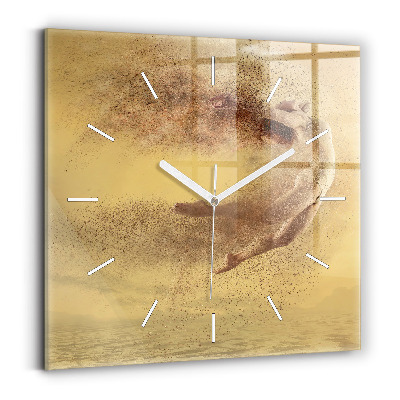 Horloge carrée en verre Femme en silhouette