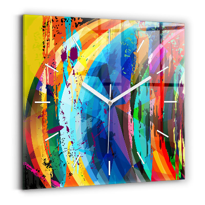 Horloge carrée en verre Fond abstrait