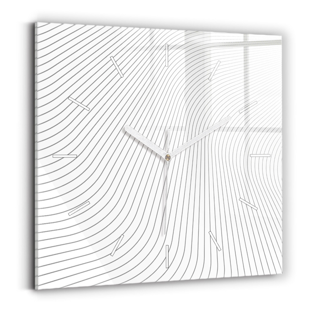 Pendule carrée en verre Lignes abstraites