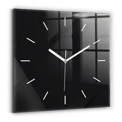 Horloge carrée en verre Motif de mur sombre