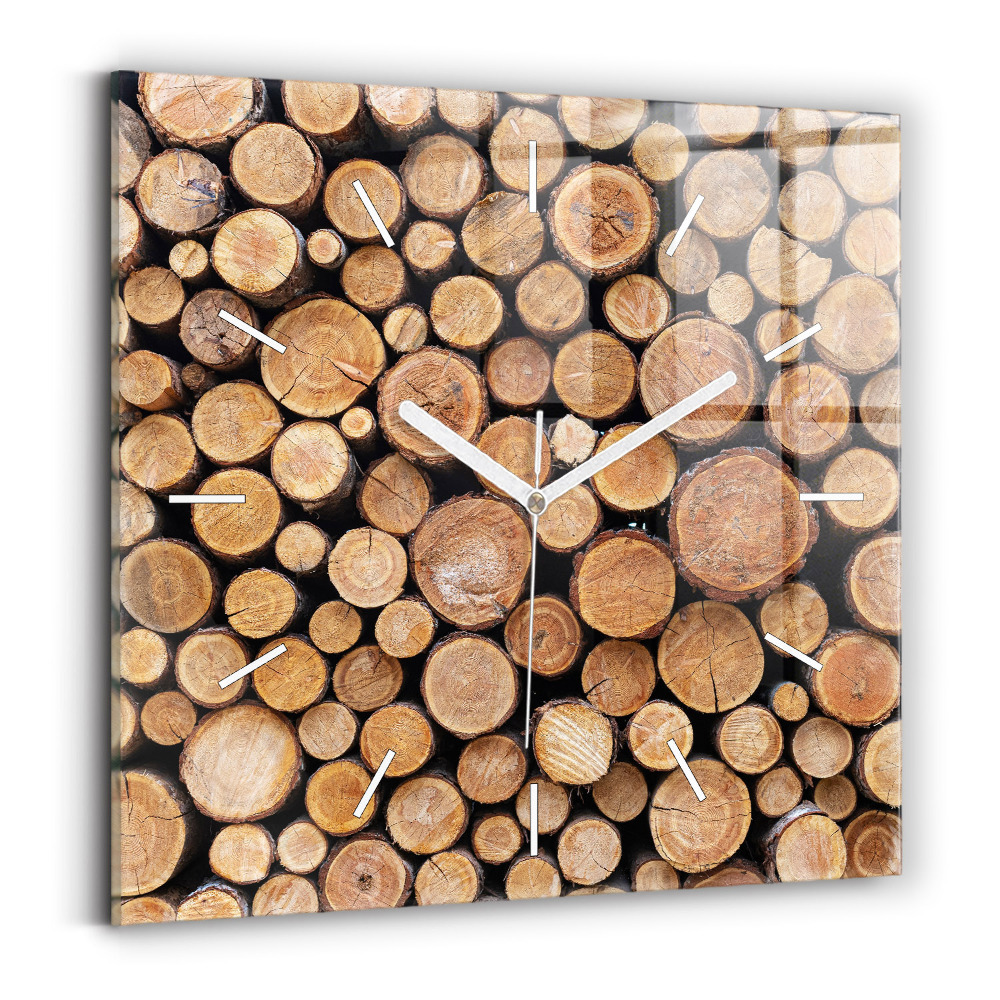 Pendule carrée en verre Cercles d'arbres