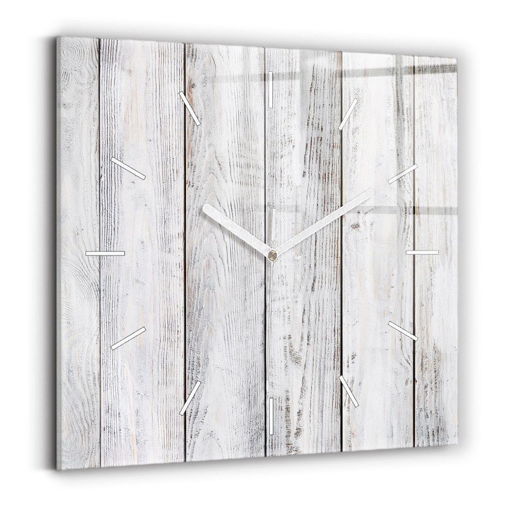 Pendule carrée en verre Planches peintes