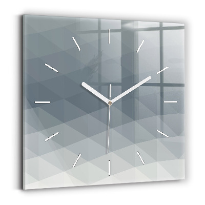 Horloge carrée en verre Abstraction grise