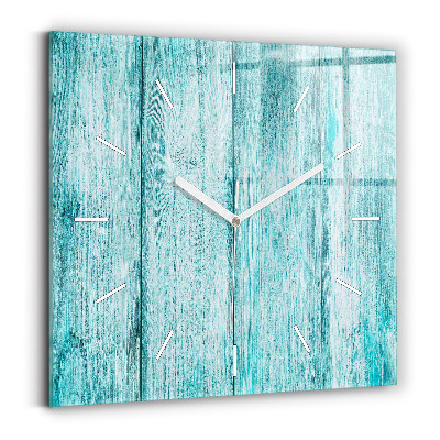 Horloge murale carrée Vieux bois bleu