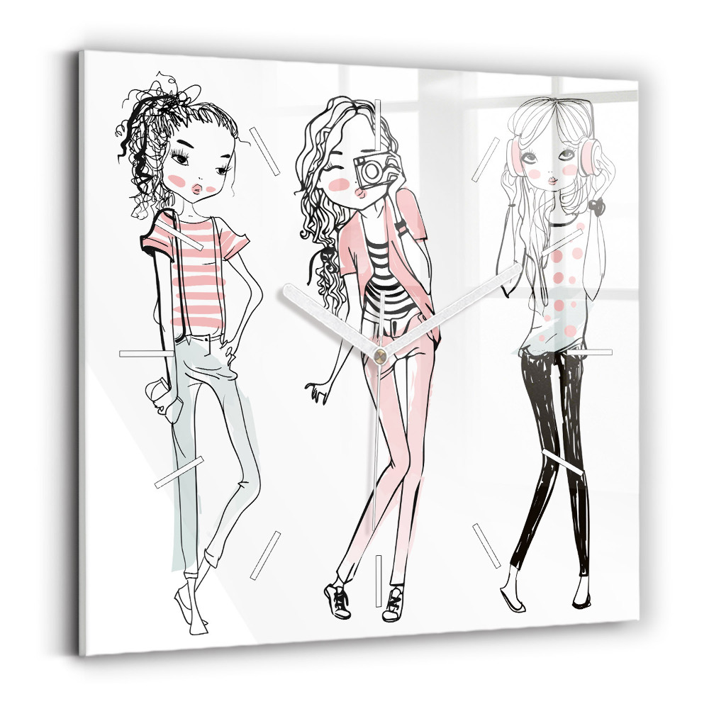 Pendule carrée en verre Mode féminine