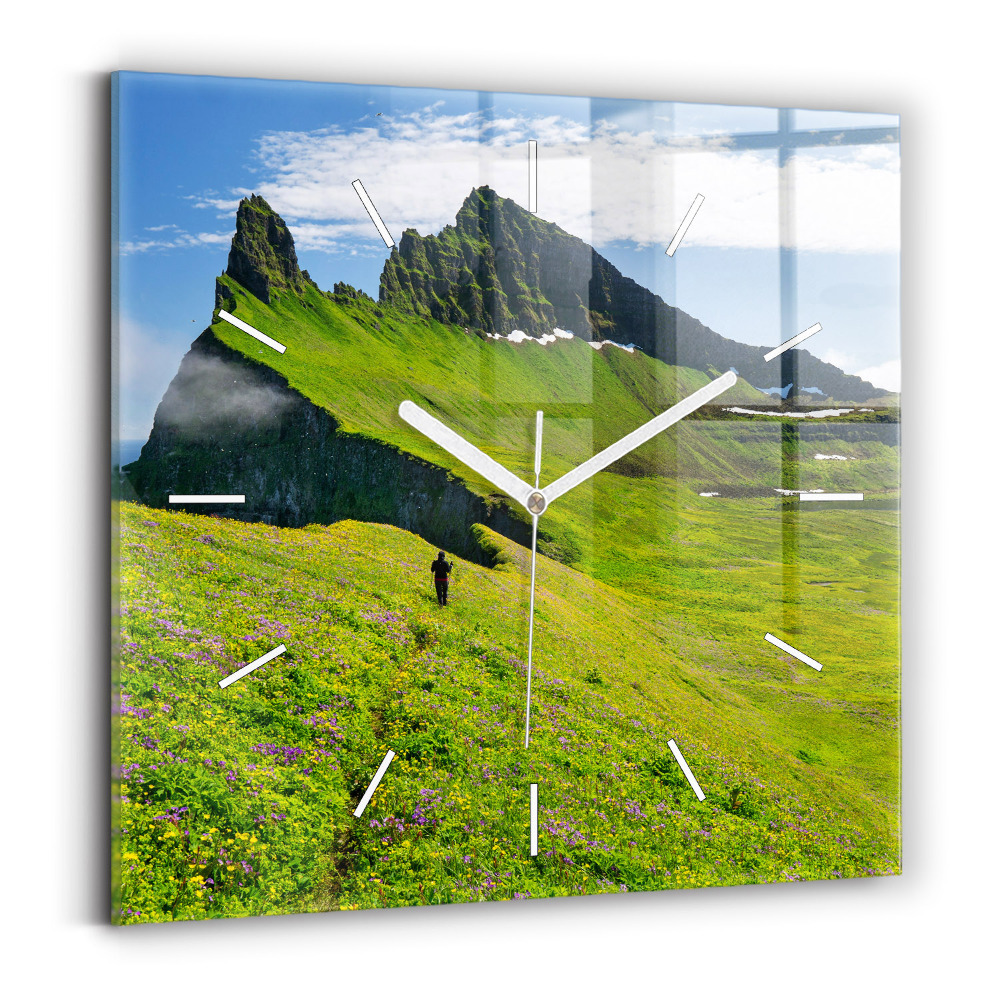 Pendule carrée en verre Réserve naturelle de Hornstrandir, Islande