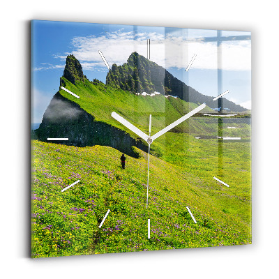 Pendule carrée en verre Réserve naturelle de Hornstrandir, Islande