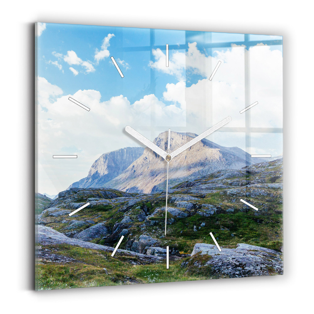 Horloge carrée en verre Paysage rocheux