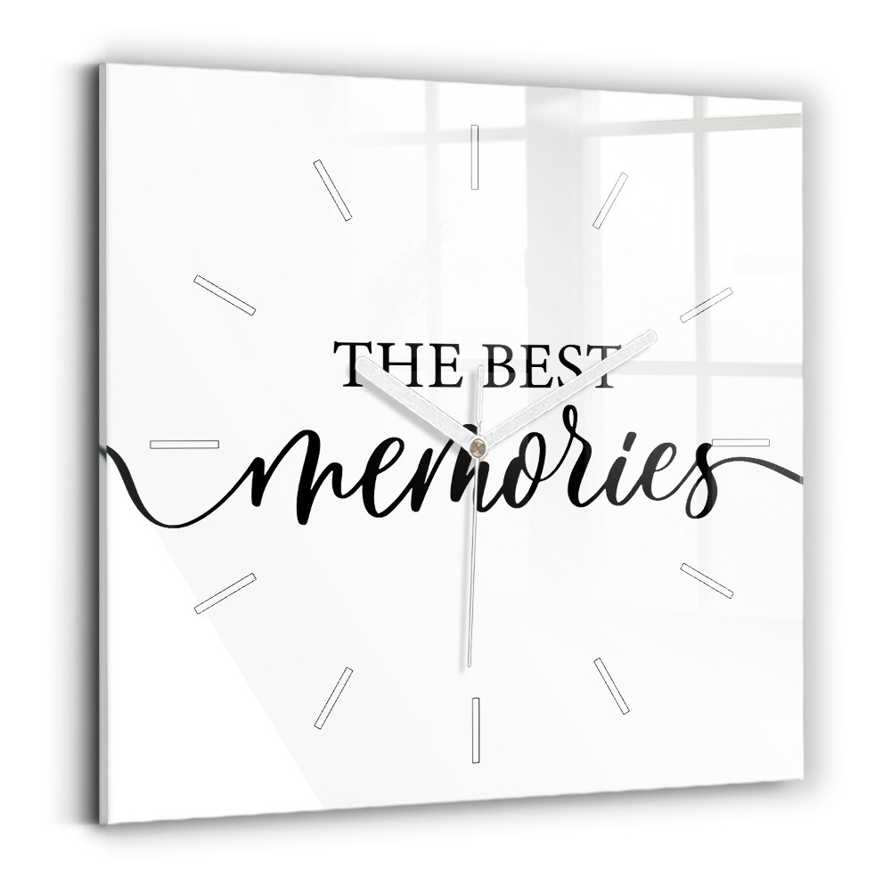 Horloge carrée en verre Inscription de souvenirs