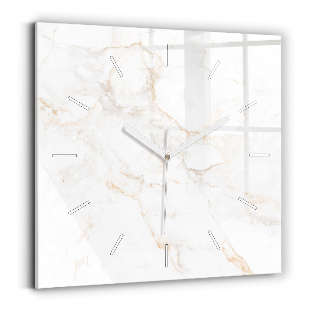 Pendule carrée en verre Marbre élégant