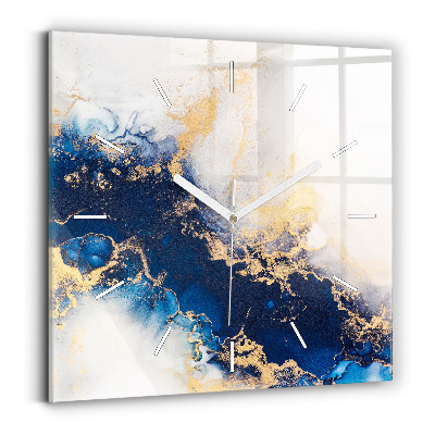 Pendule carrée en verre Motif de marbre