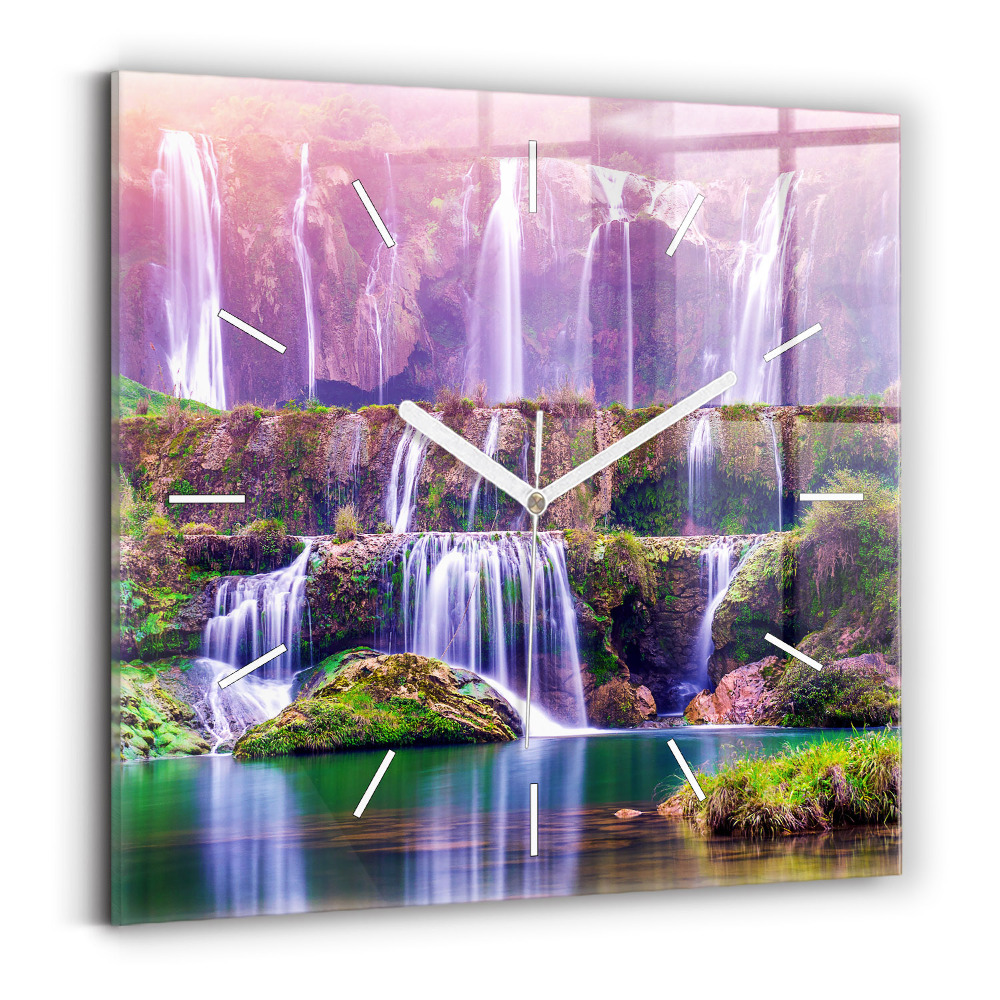 Horloge carrée en verre Chute d'eau Jiulong Chine