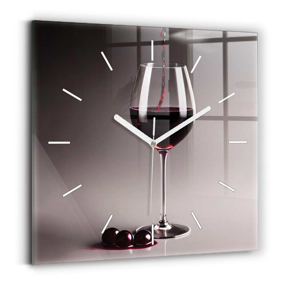 Horloge murale carrée Lampe de vin rouge