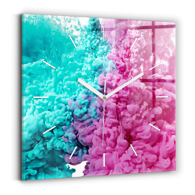 Pendule carrée en verre Art moderne - taches