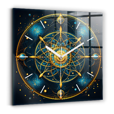 Horloge carrée en verre Horoscope