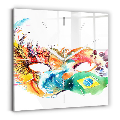 Horloge carrée en verre Culture - Drapeau du Brésil