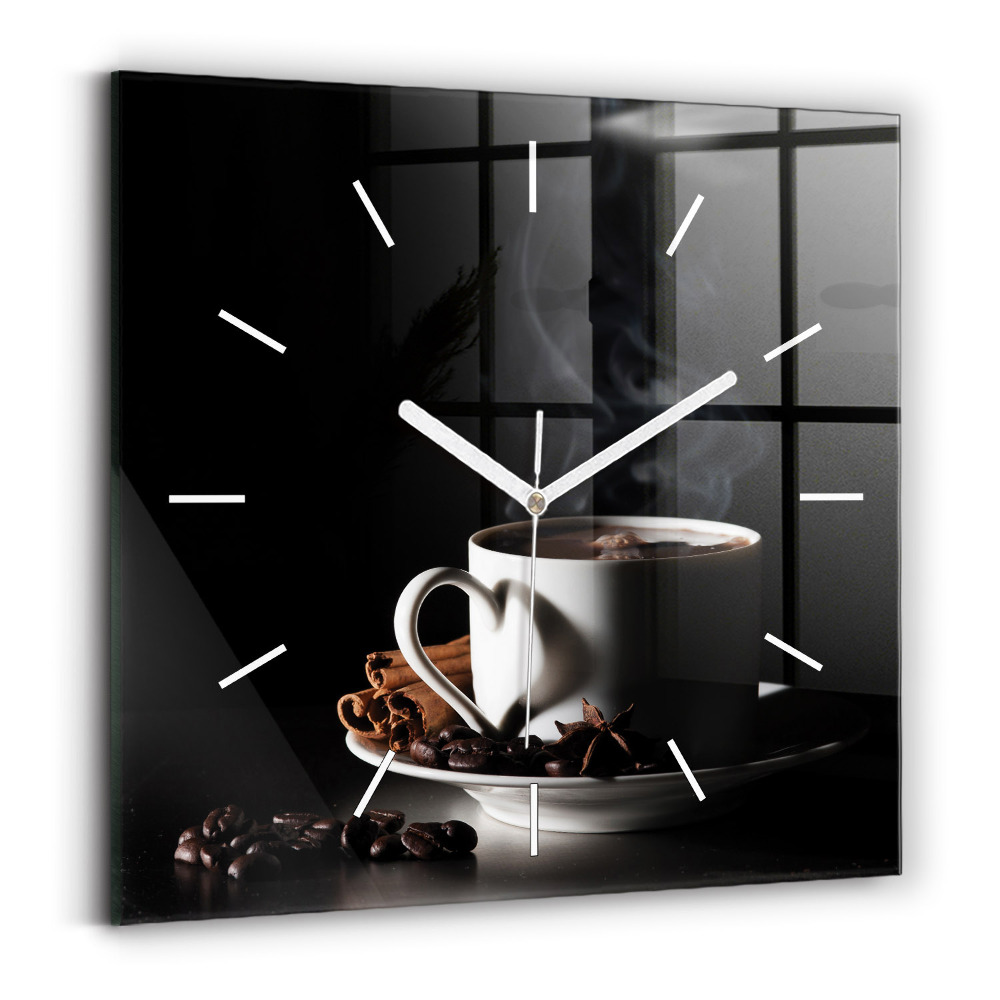 Horloge murale carrée Tasse de café