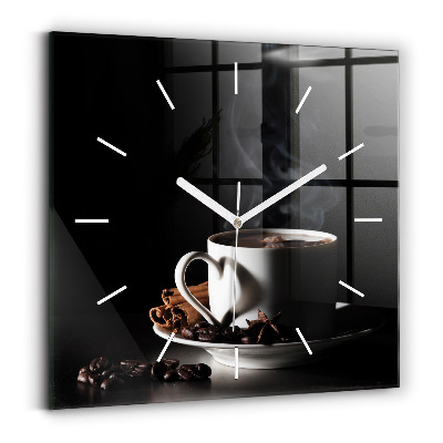 Horloge murale carrée Tasse de café
