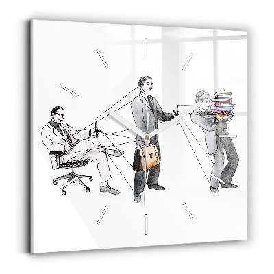 Pendule carrée en verre Personnages en marionnettes