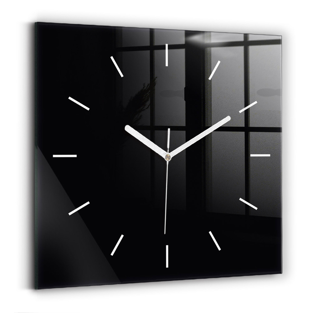 Horloge carrée en verre Noir