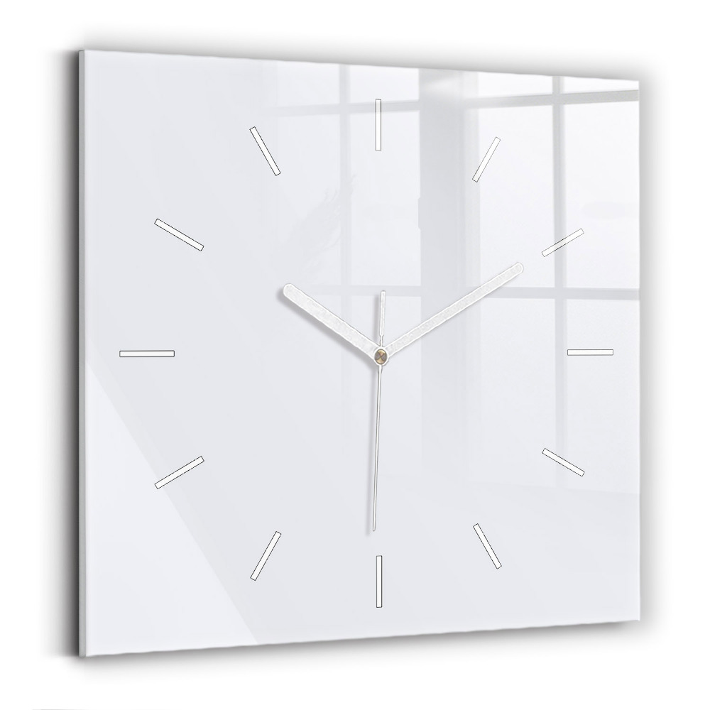 Horloge carrée en verre Blanc