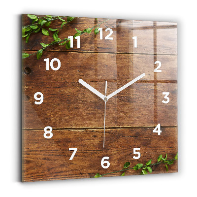 Horloge murale carrée Bois rustique