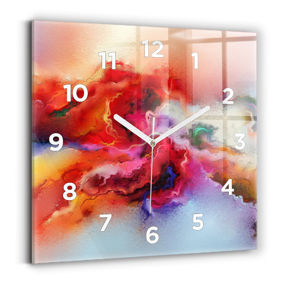 Horloge carrée en verre Peinture renversée